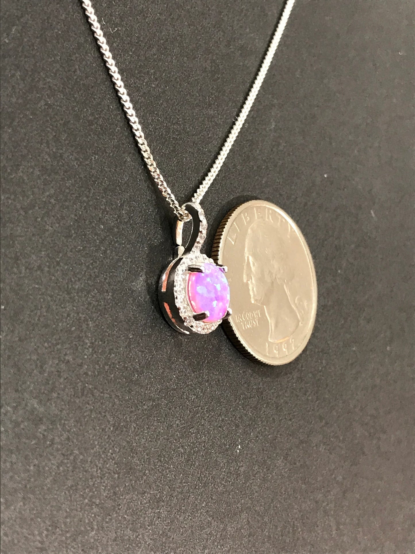 Pink Opal Halo Necklace