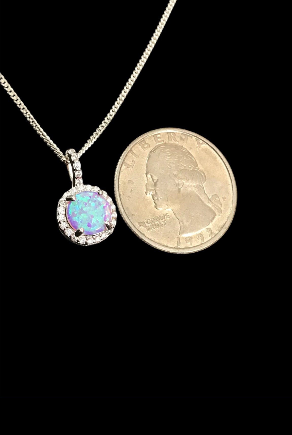 Pink Opal Halo Necklace