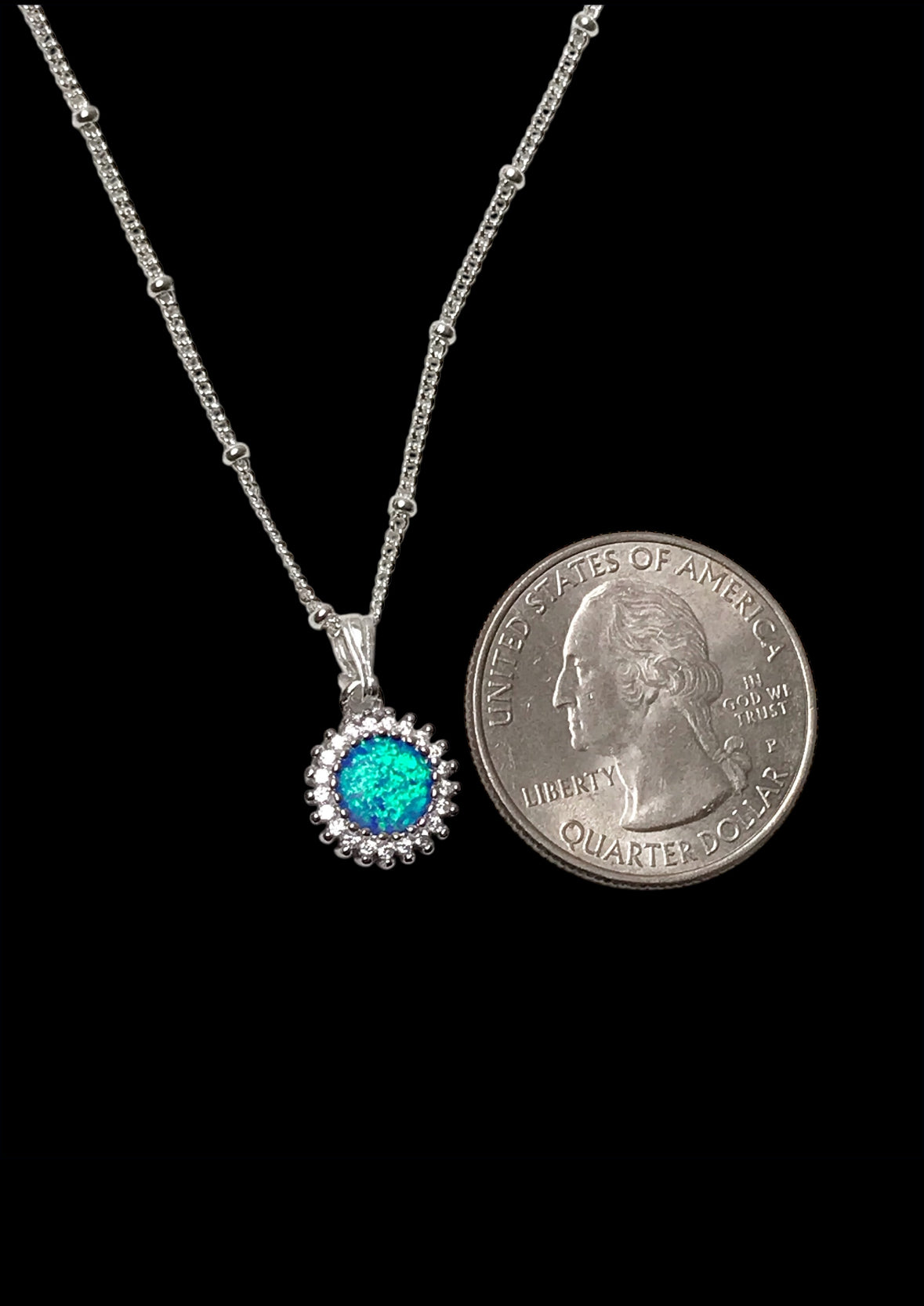 Blue Opal Starburst Necklace