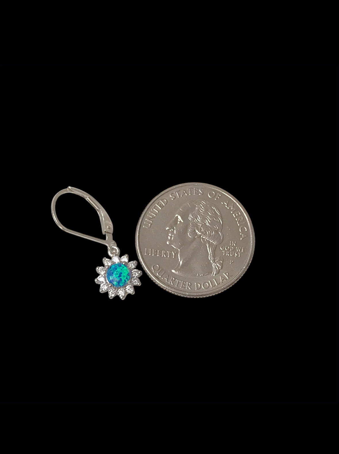 White Opal Starburst Earrings