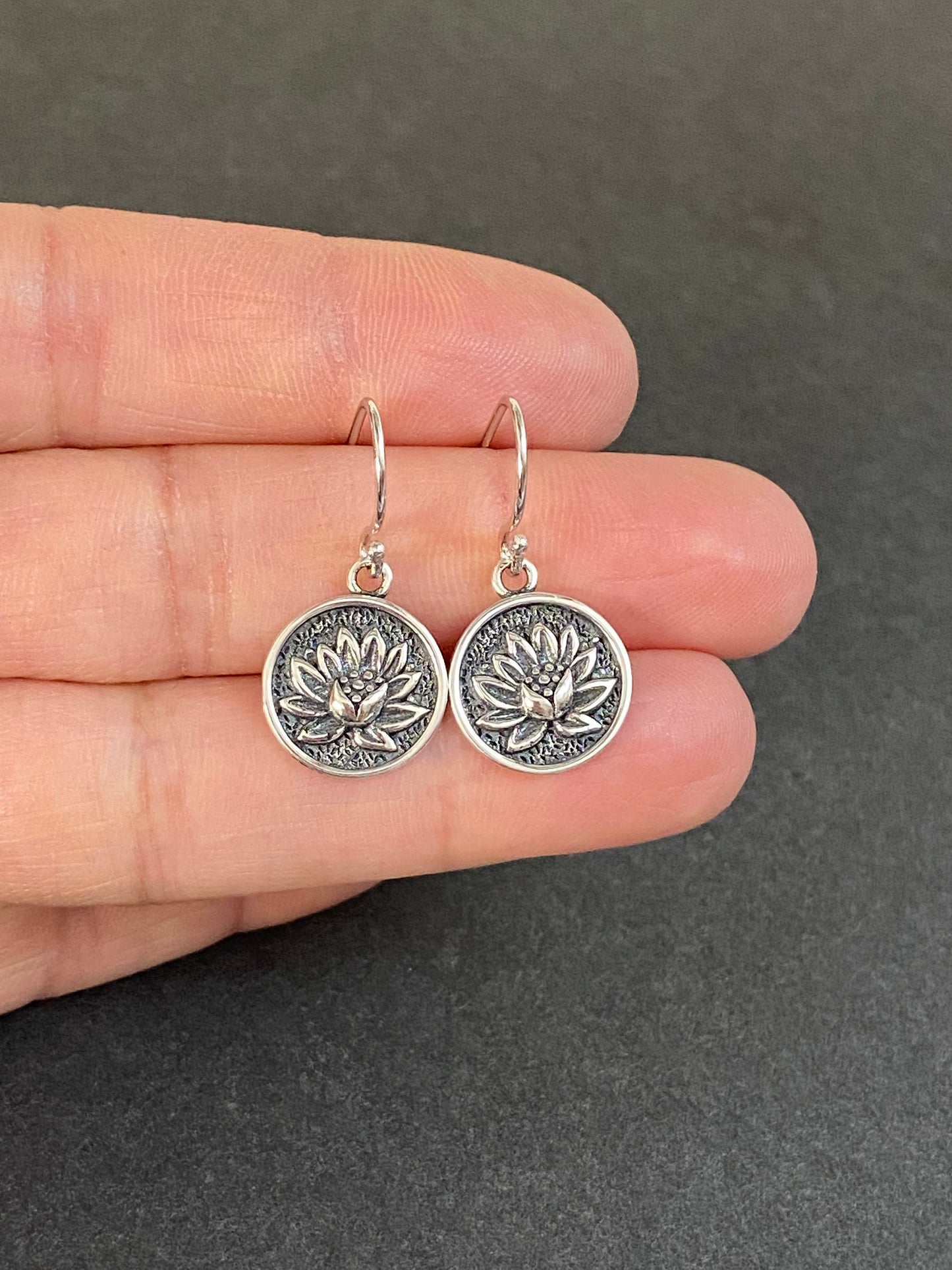 Lotus Flower Coin Earrings