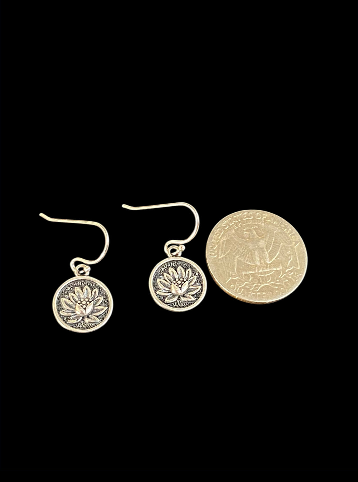 Lotus Flower Coin Earrings