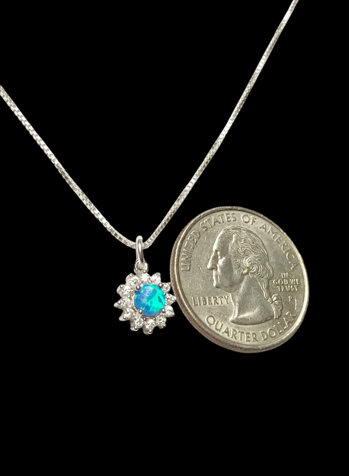 Blue Opal Starburst Necklace