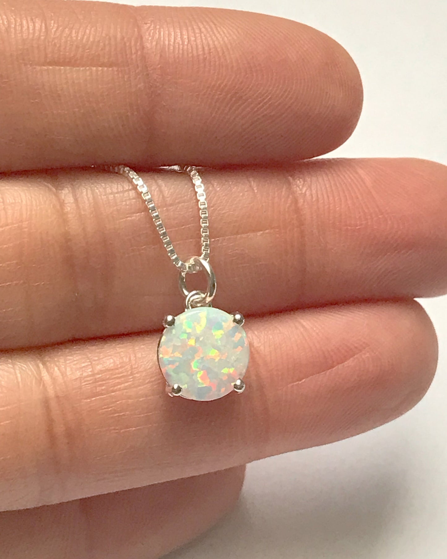 White Opal Round Necklace