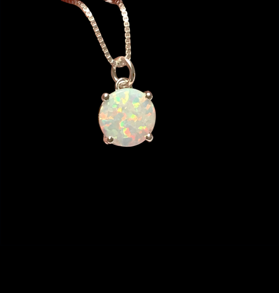 White Opal Round Necklace