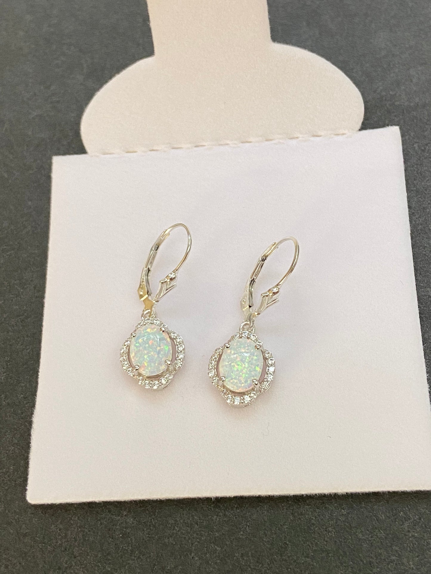 White Opal Earrings