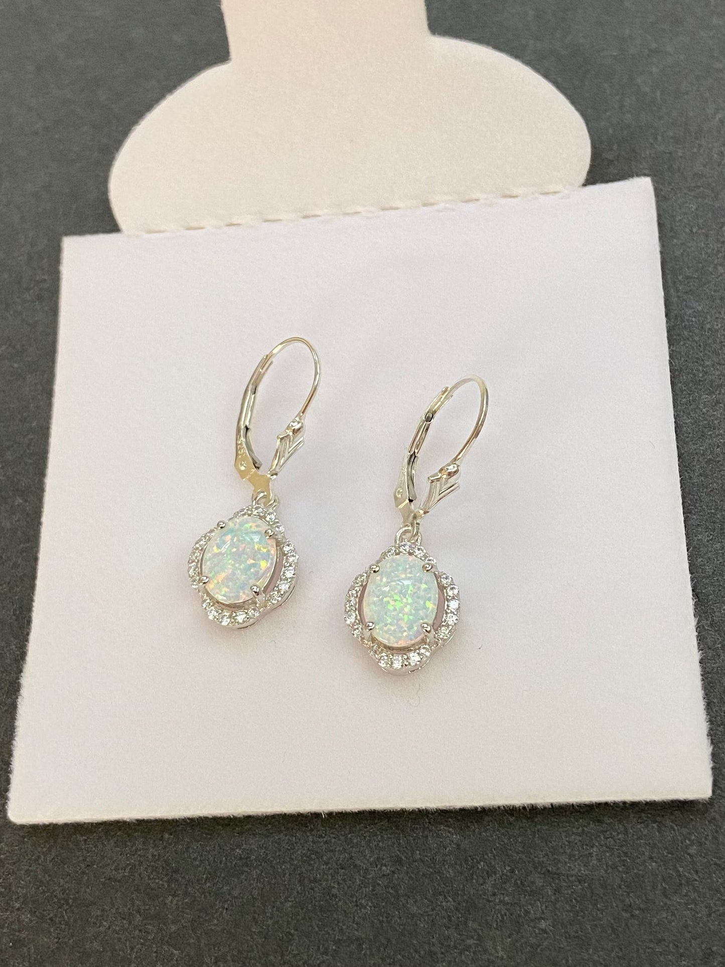 White Opal Earrings