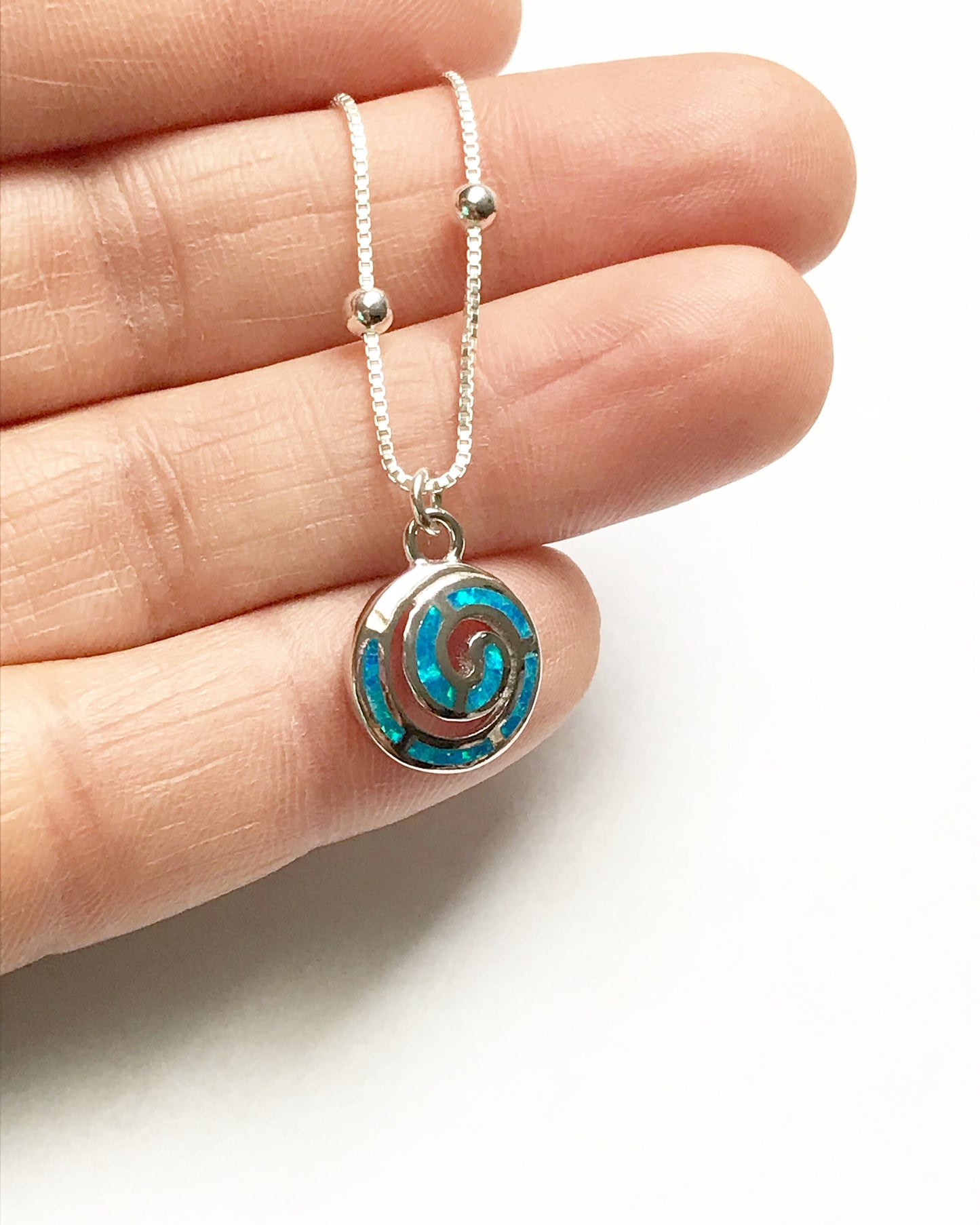 Blue Opal Swirl Anklet