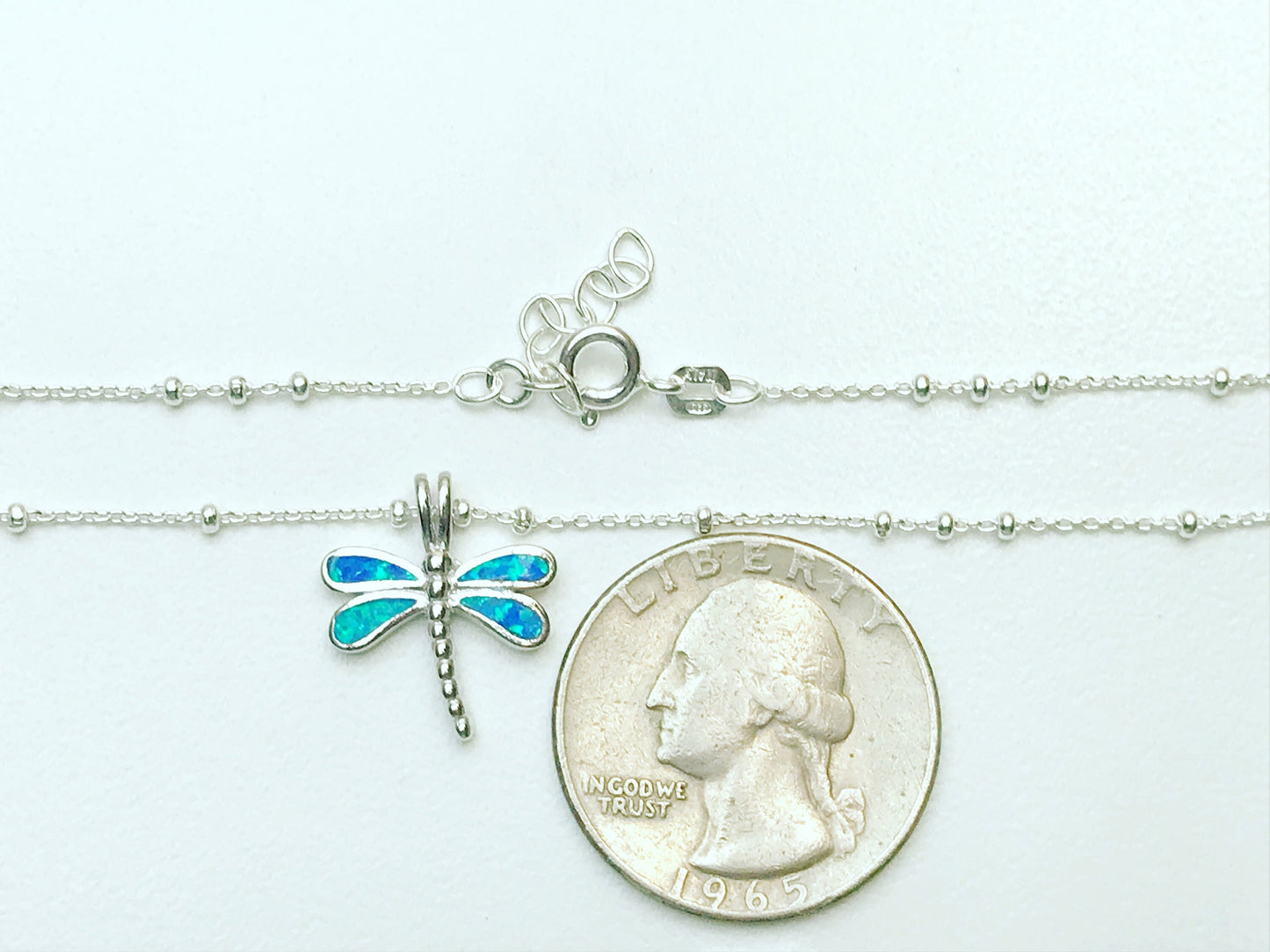 Blue Opal Dragonfly Anklet