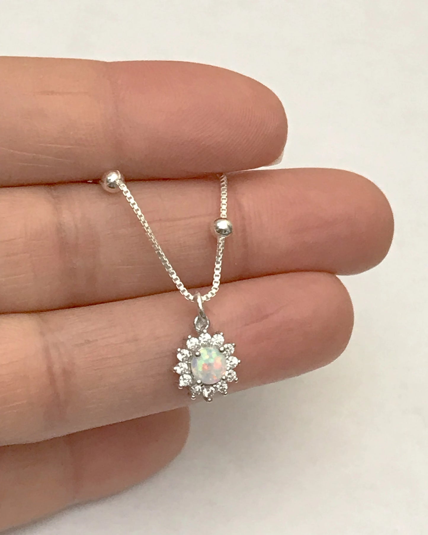White Opal Starburst Anklet