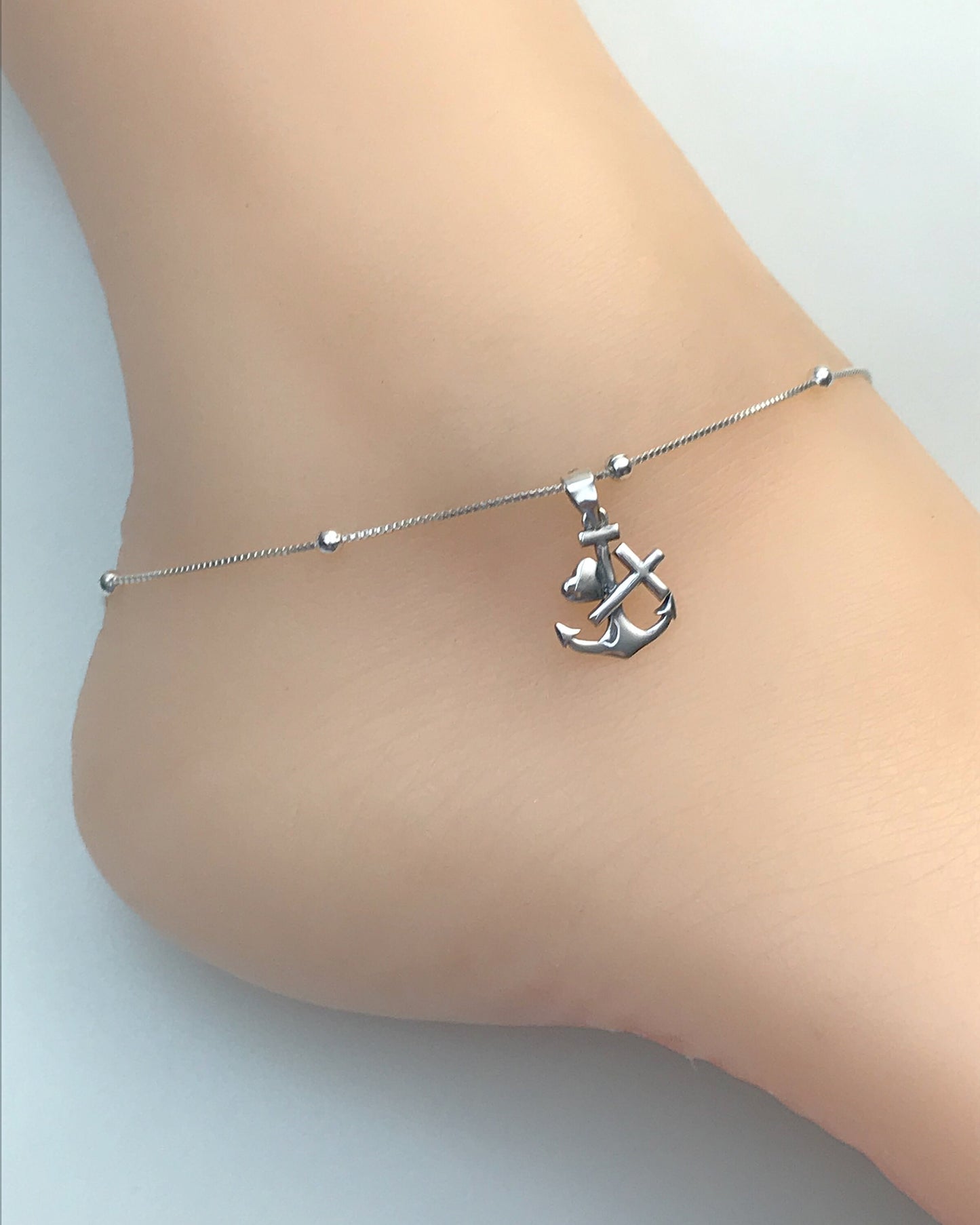 Anchor Cross Anklet