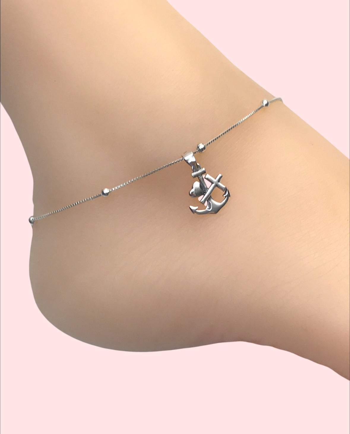 Anchor Cross Anklet