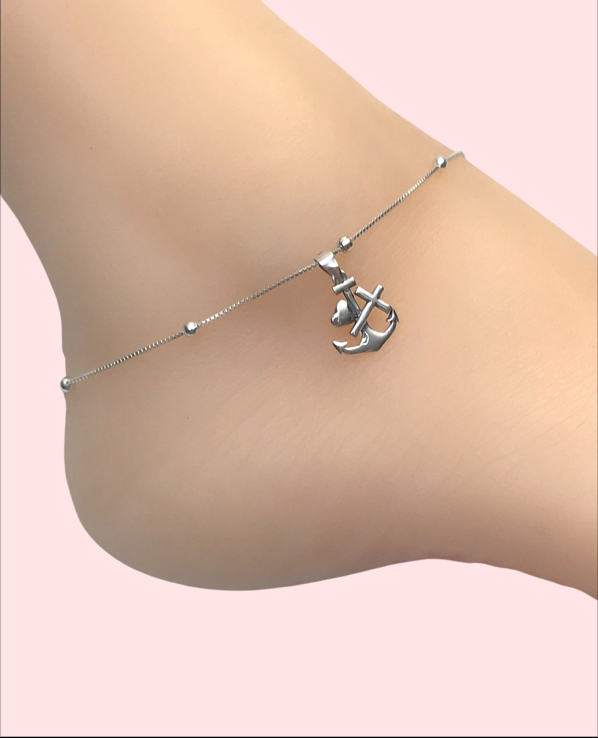 Anchor Cross Anklet