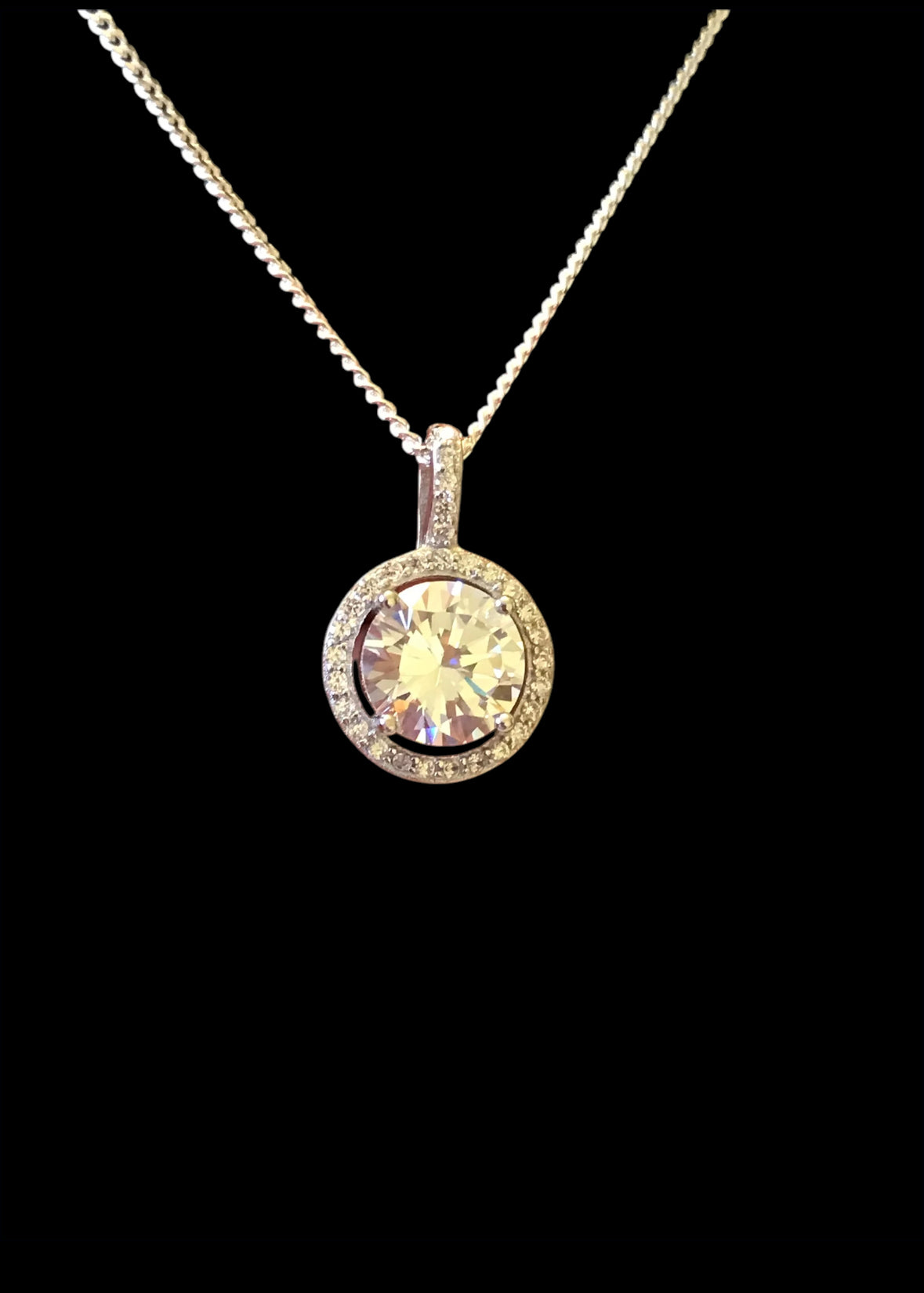 CZ Halo Necklace