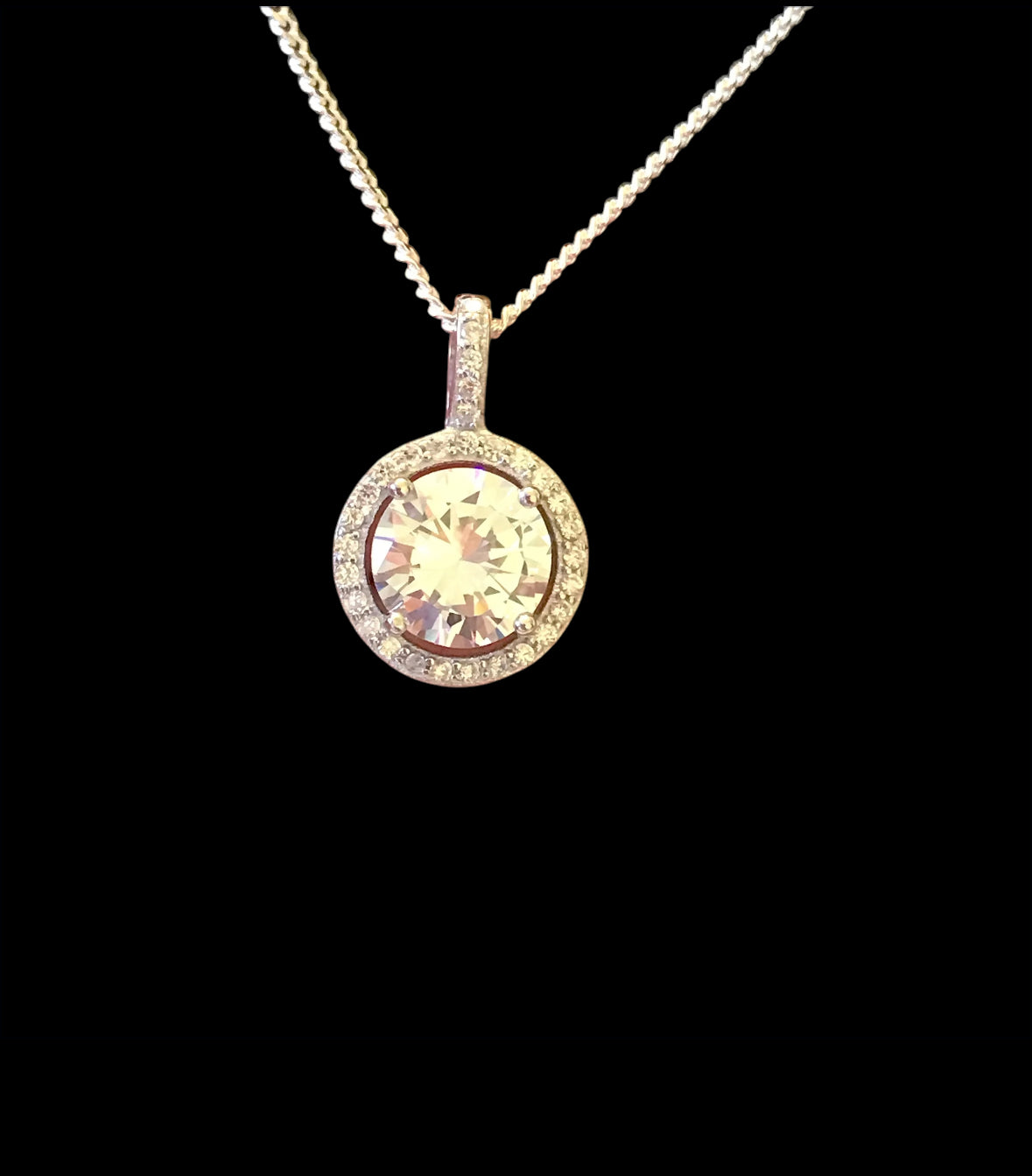 CZ Halo Necklace