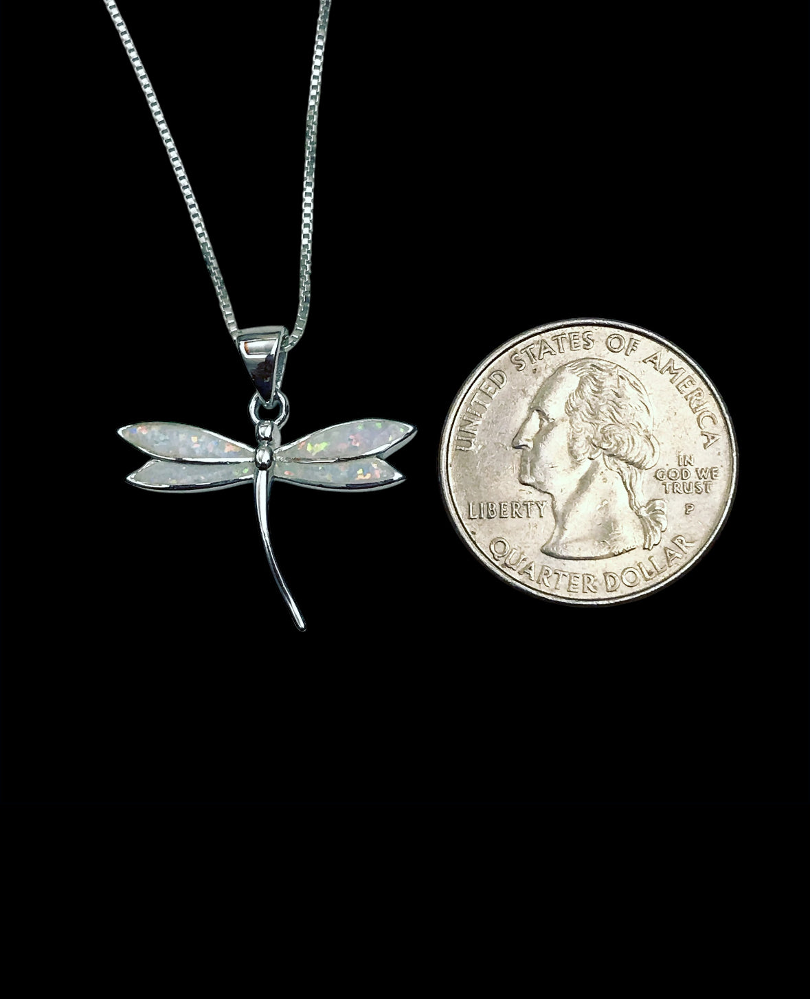 Blue Opal Dragonfly Necklace