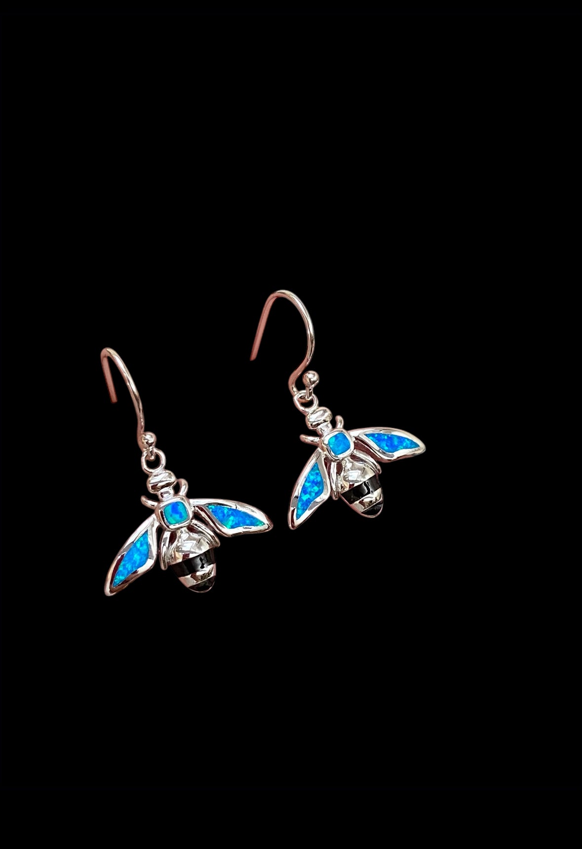 Blue Opal Bumblebee Earrings