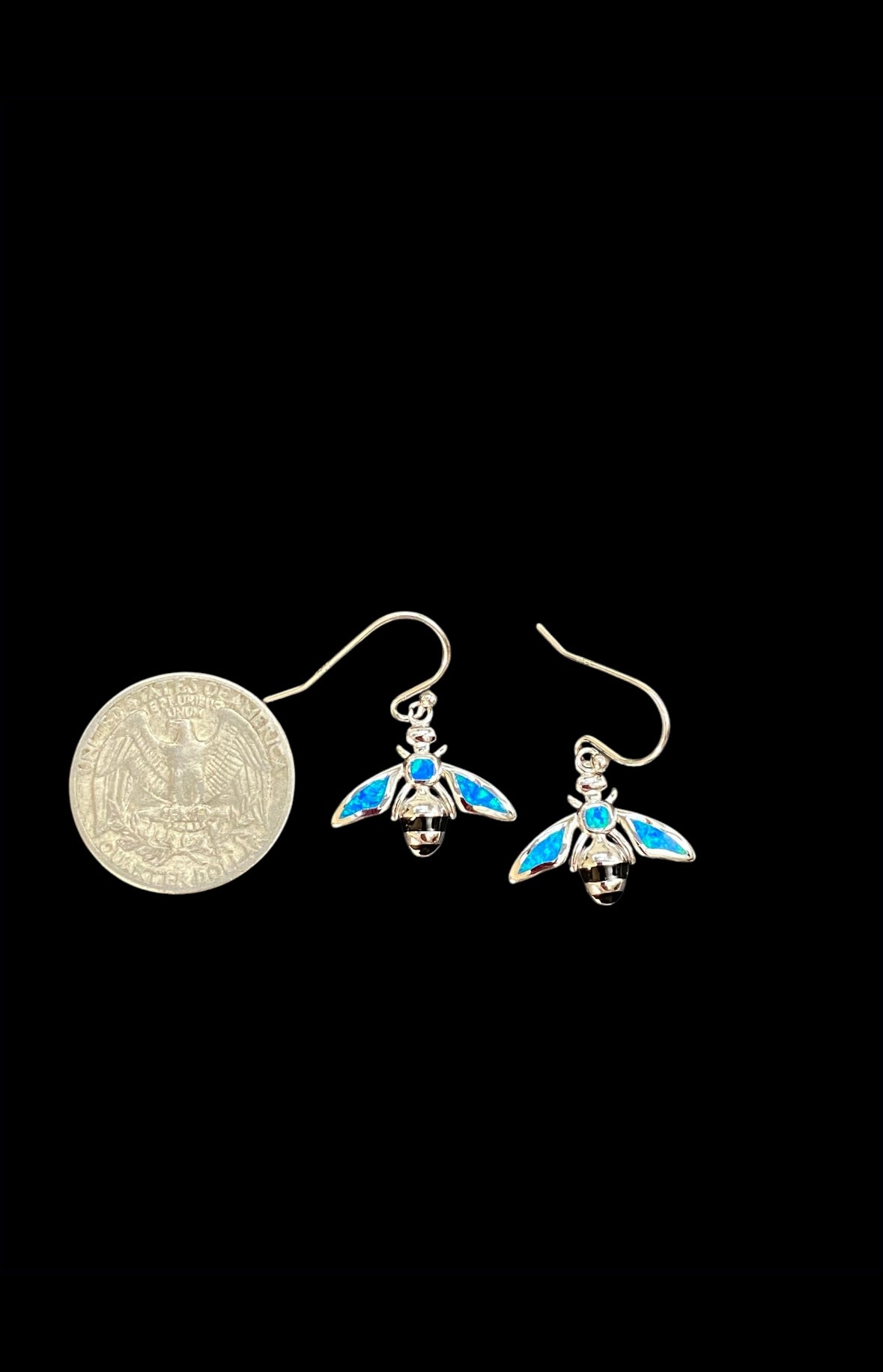 Blue Opal Bumblebee Earrings