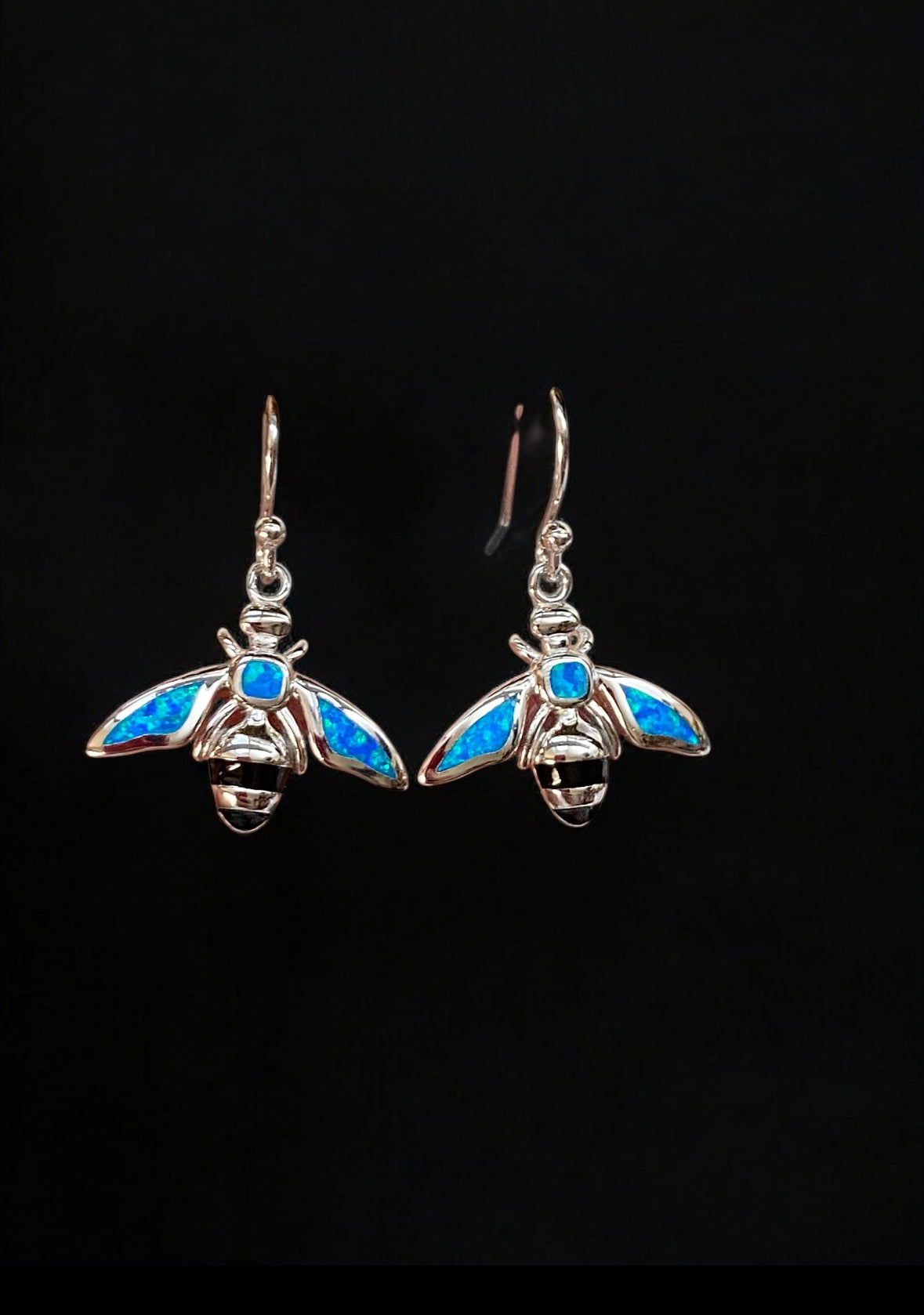 Blue Opal Bumblebee Earrings