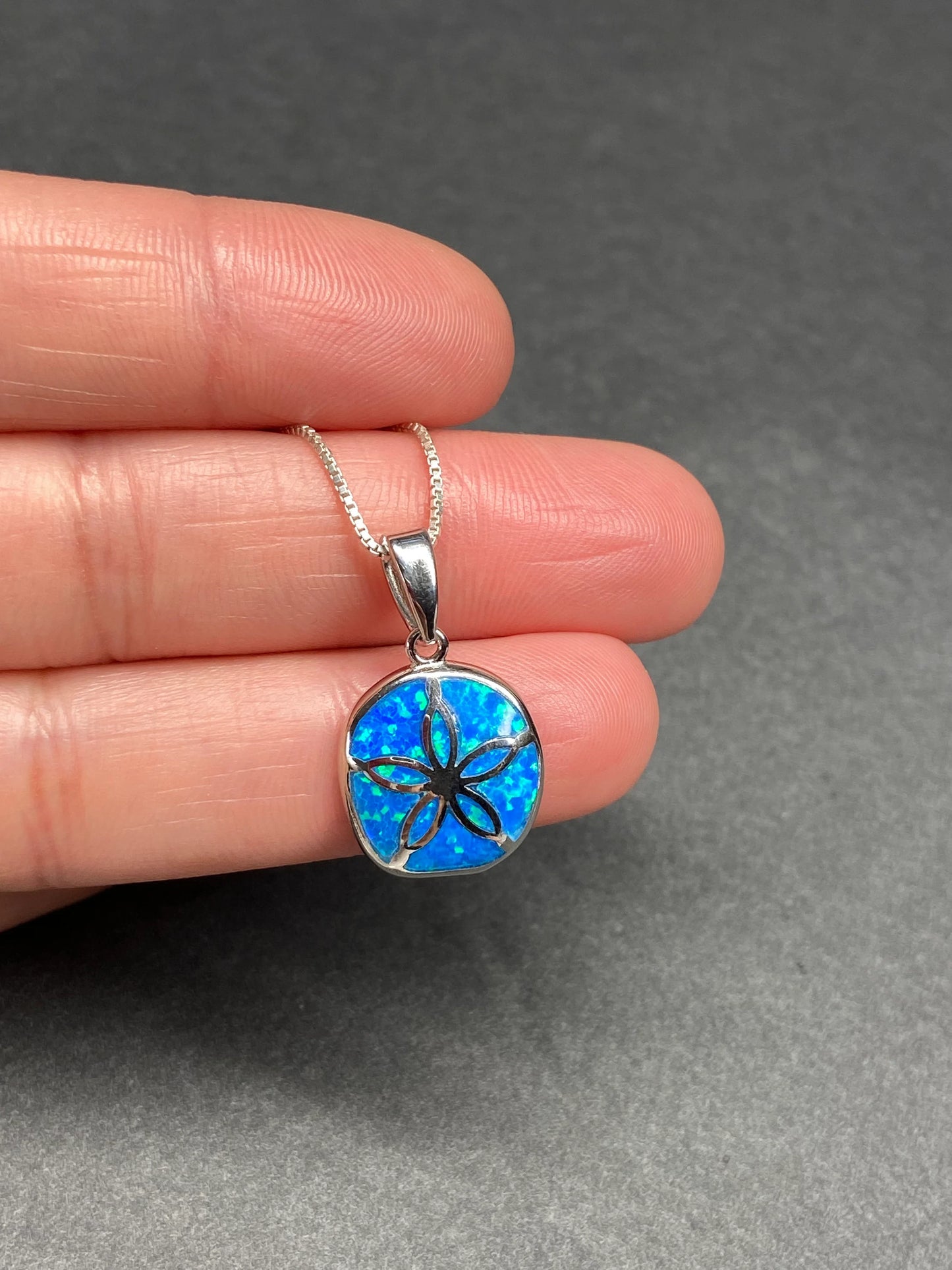 Blue Opal Sand Dollar Necklace