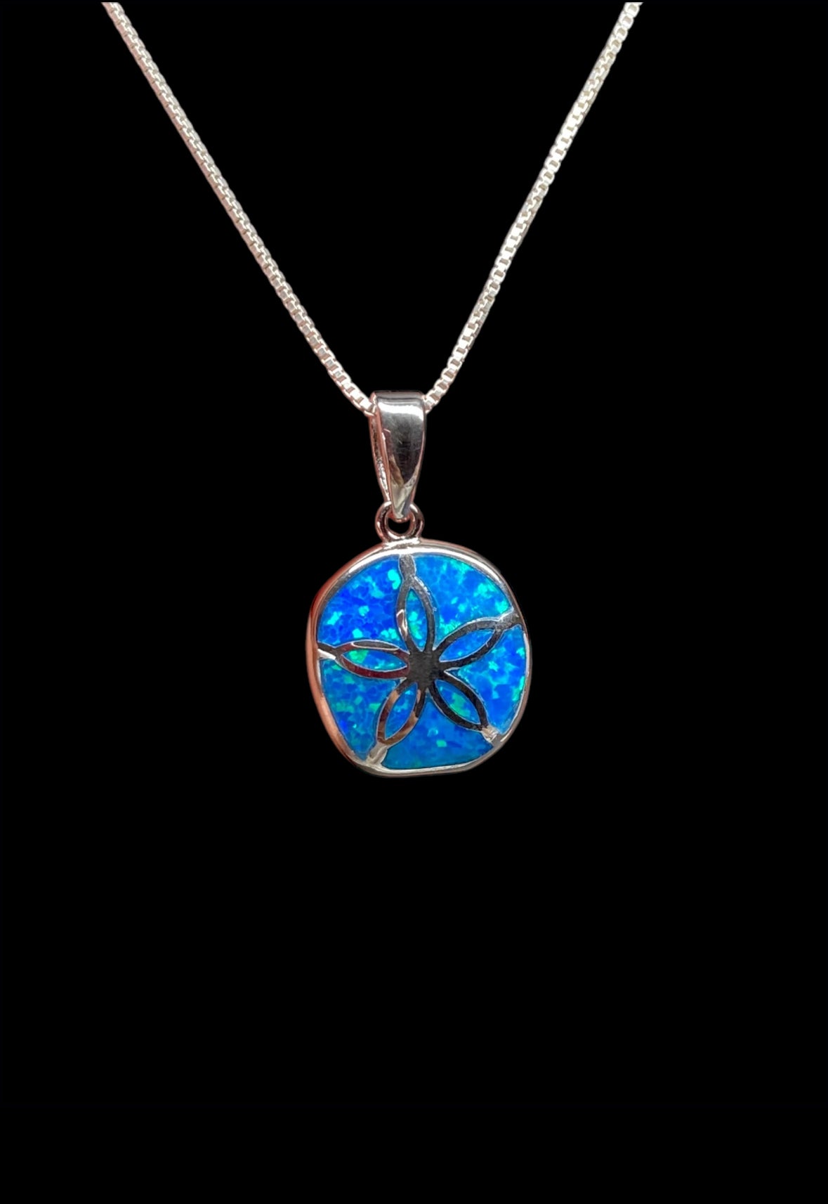 Blue Opal Sand Dollar Necklace