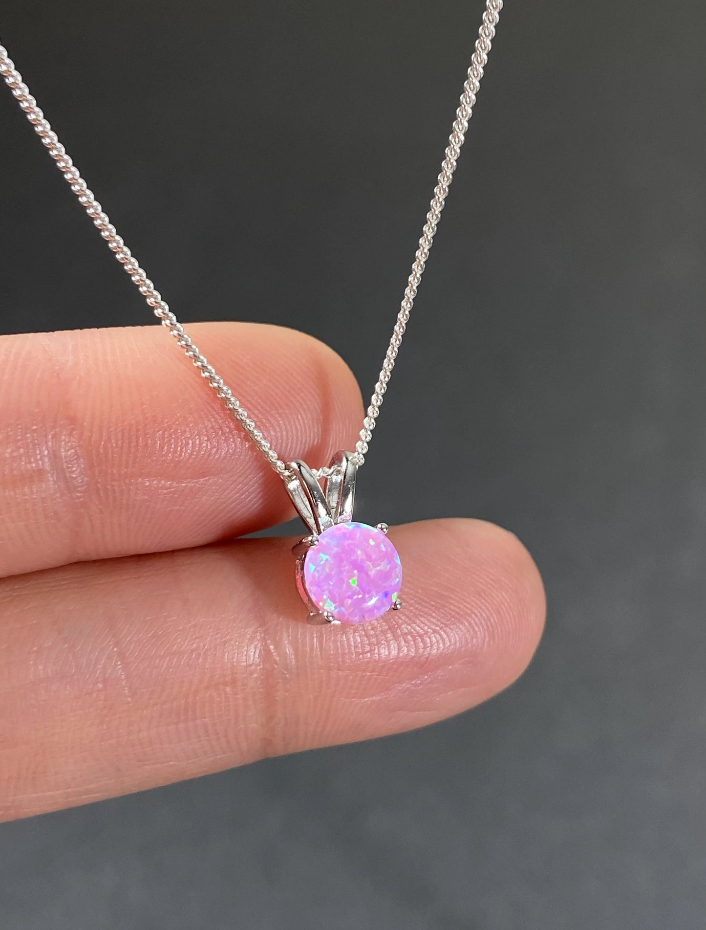 Pink Opal Round Necklace