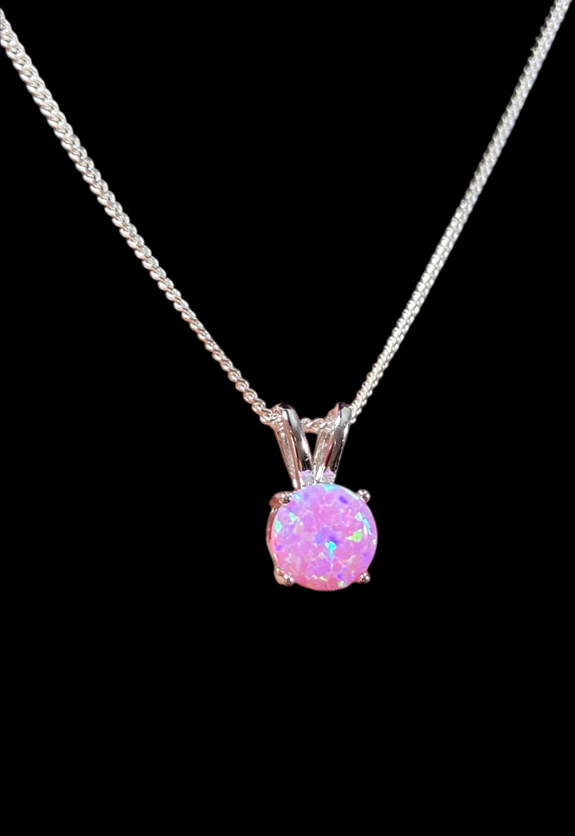 Pink Opal Round Necklace