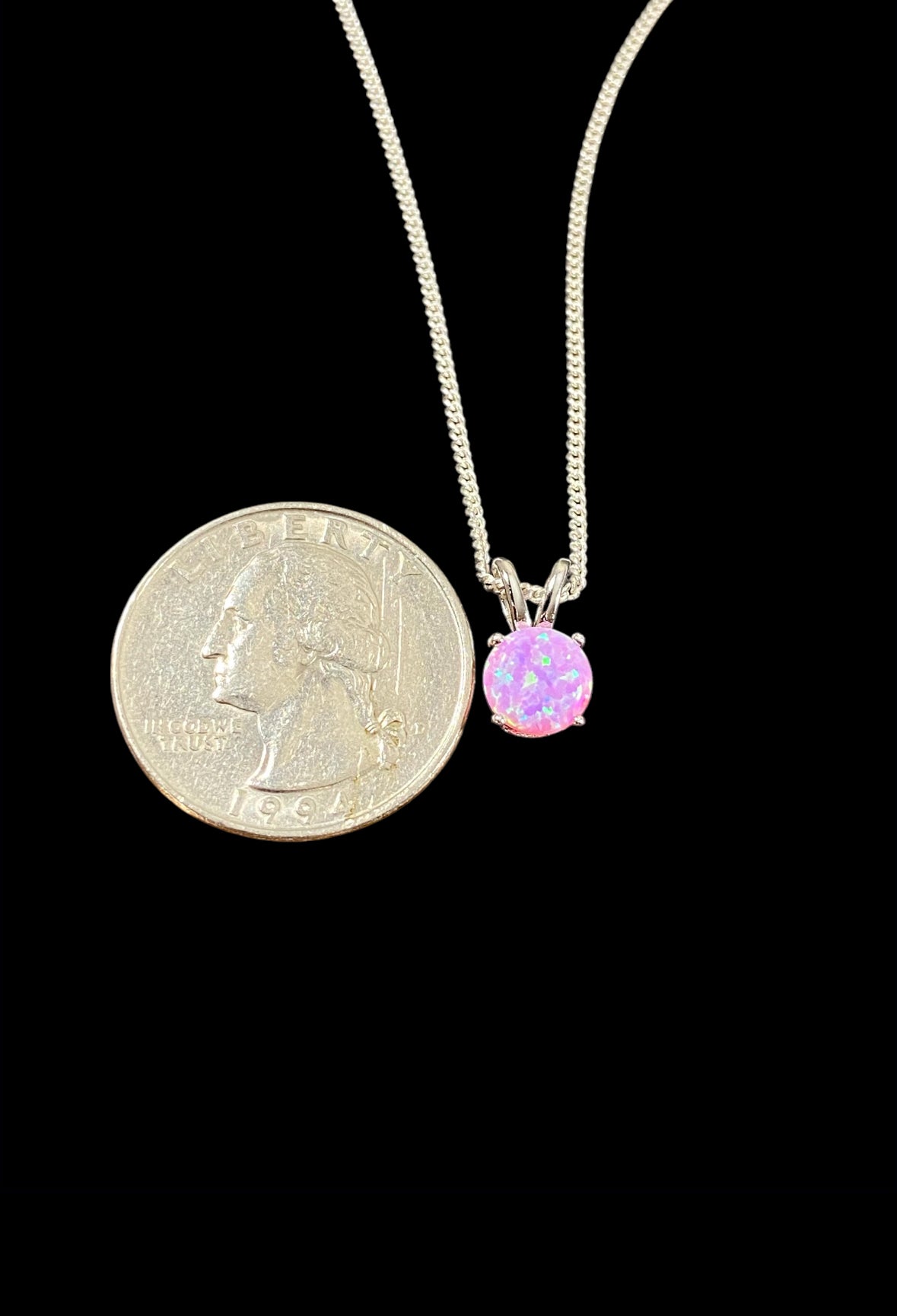 Pink Opal Round Necklace