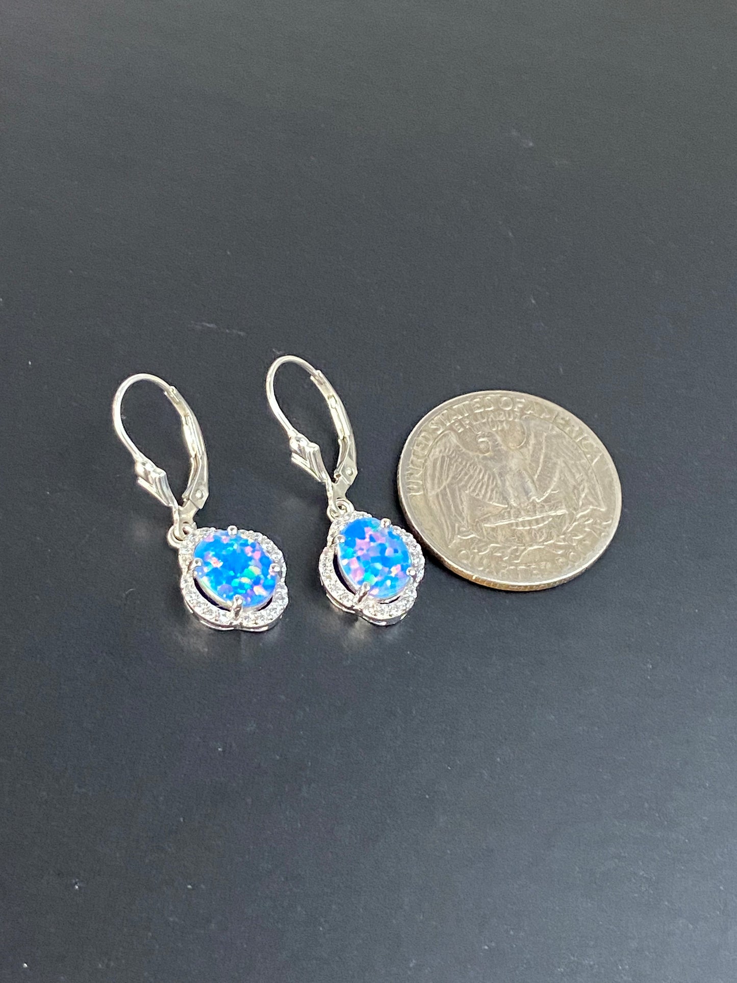 Blue Lavender Opal Earrings