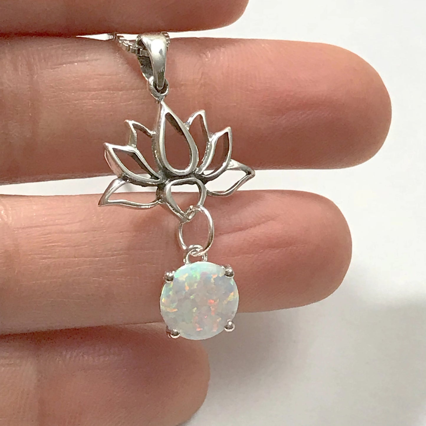 Lotus Flower Opal Necklace
