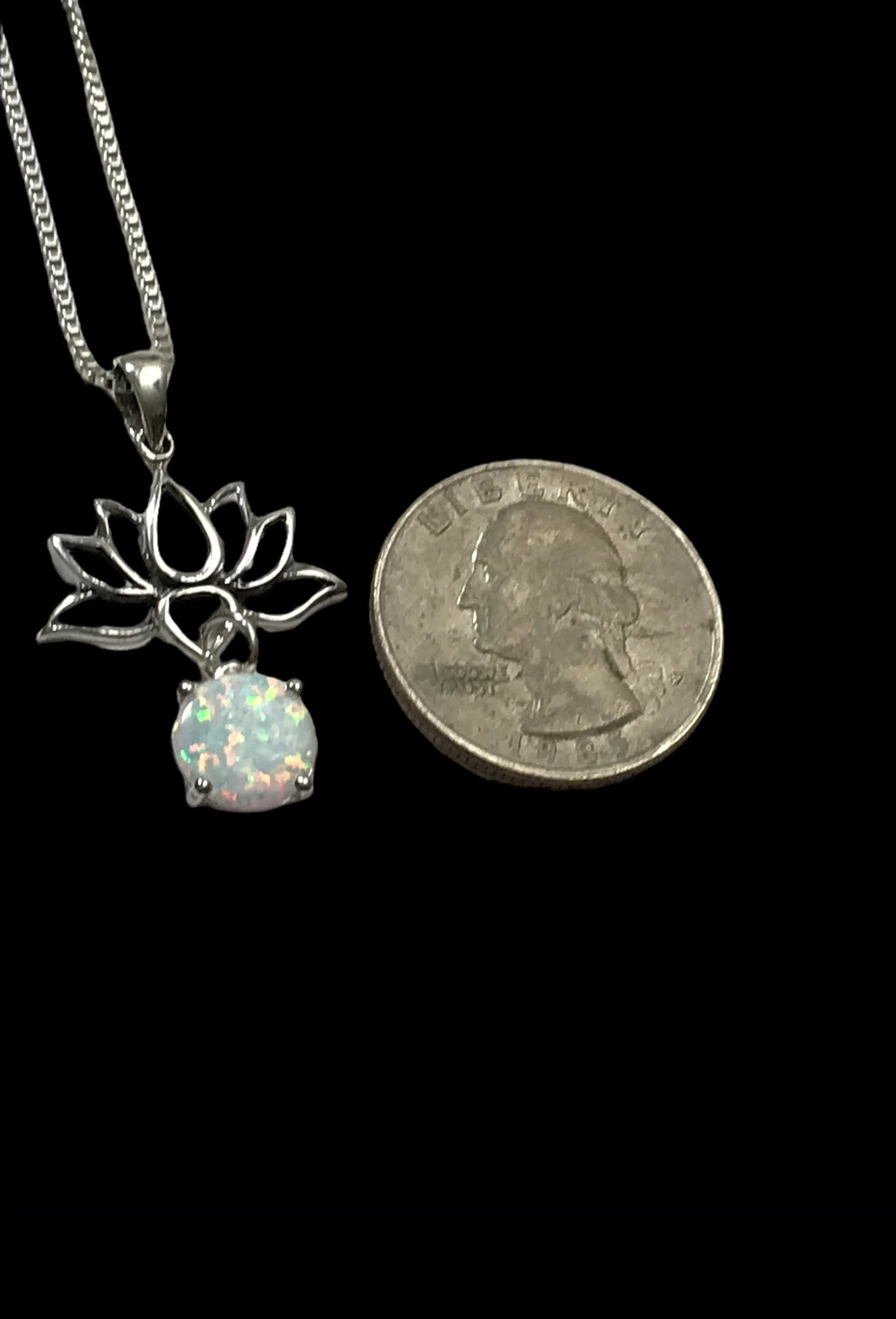 Lotus Flower Opal Necklace