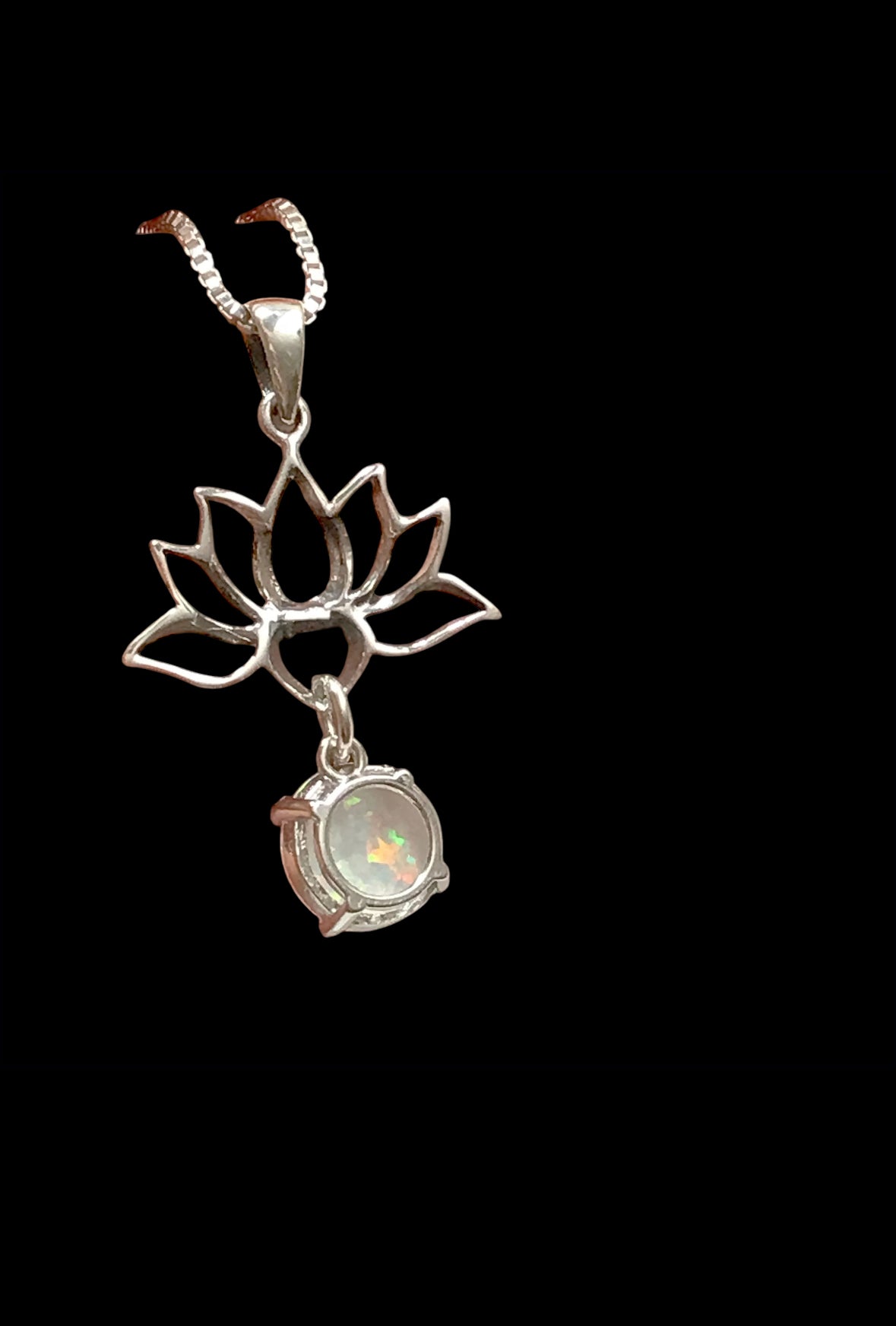 Lotus Flower Opal Necklace