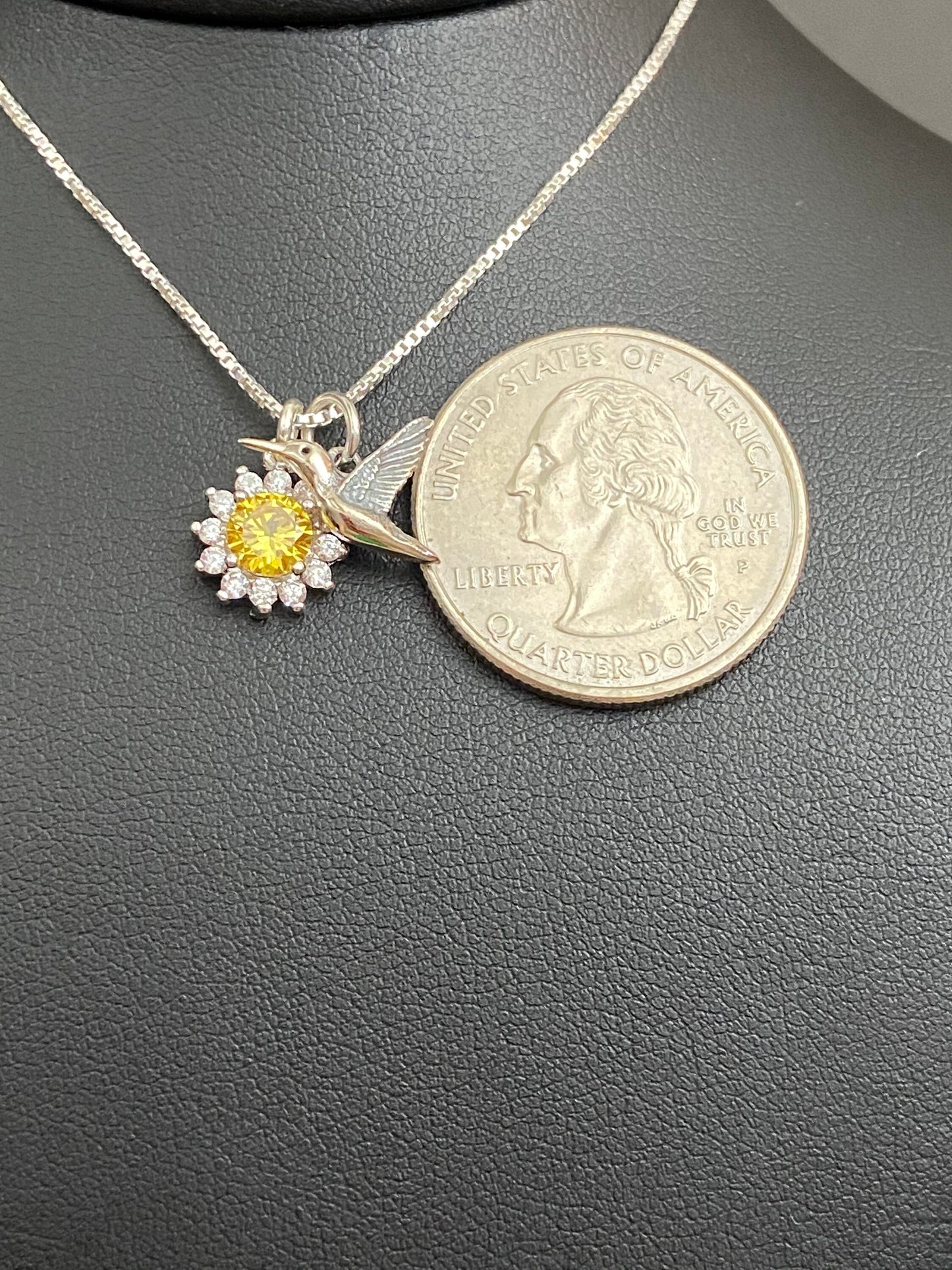 Daisy Hummingbird Necklace