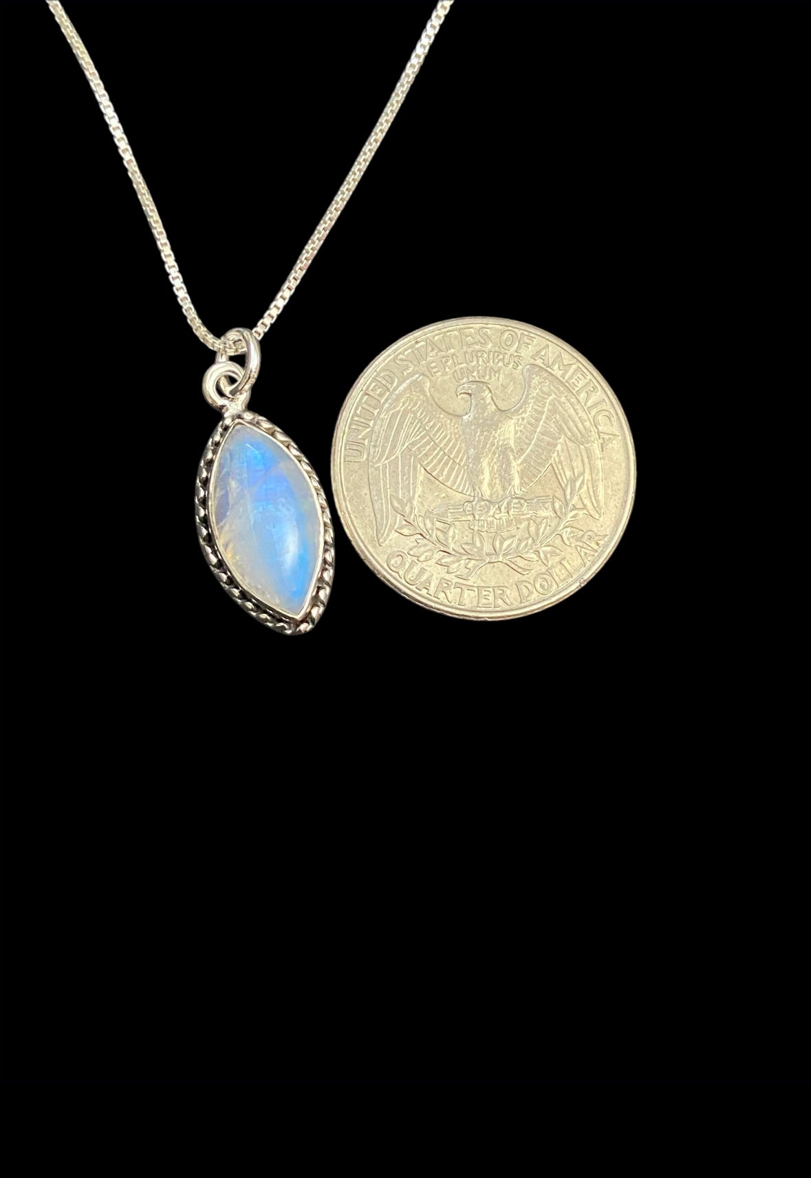Small Marquise Moonstone Necklace