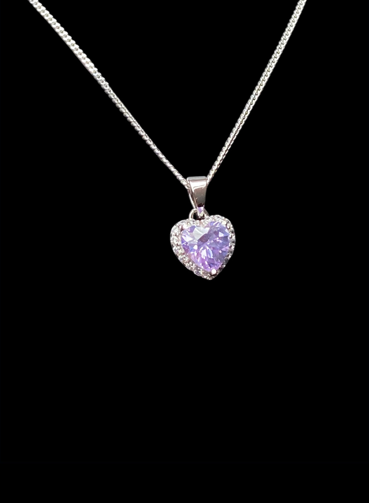 Alexandrite CZ Heart Necklace