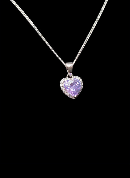 Alexandrite CZ Heart Necklace