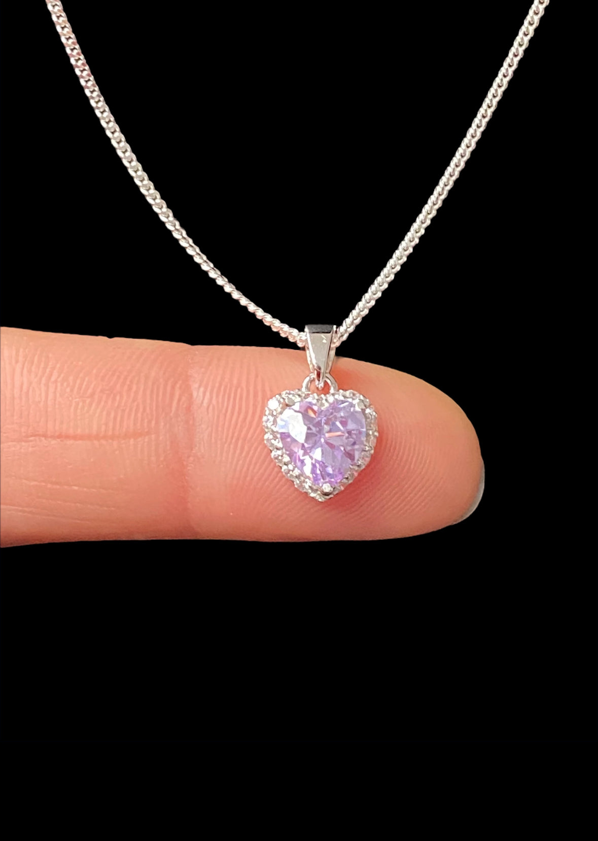 Alexandrite CZ Heart Necklace