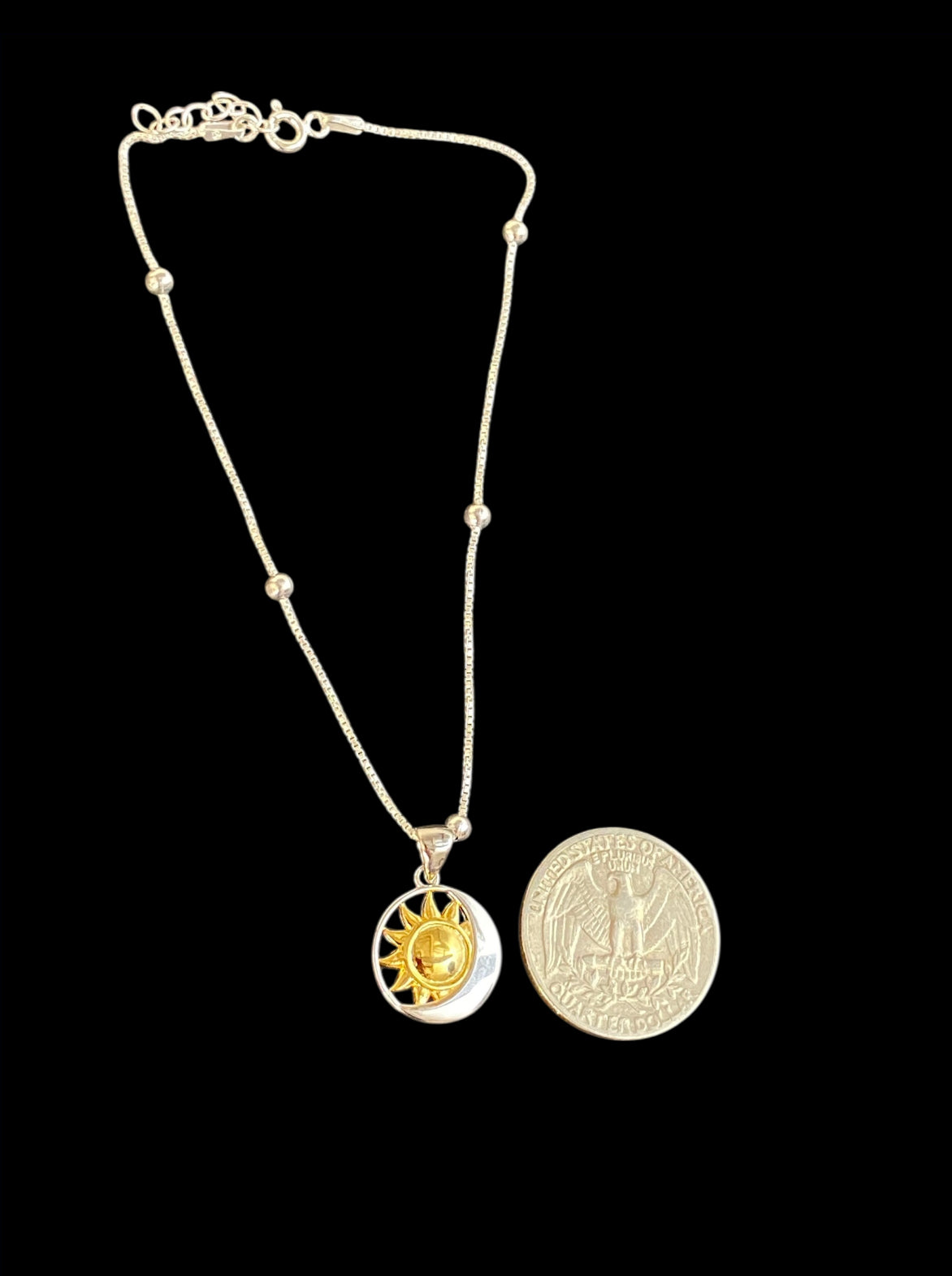 Two Tone Moon And Sun Anklet