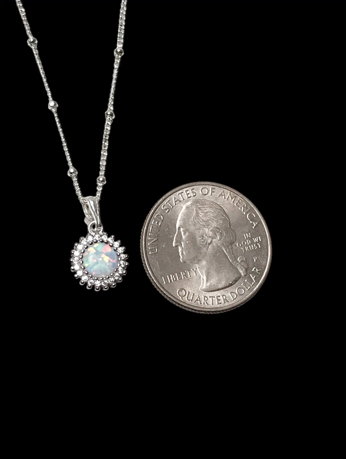 White Opal Starburst Necklace