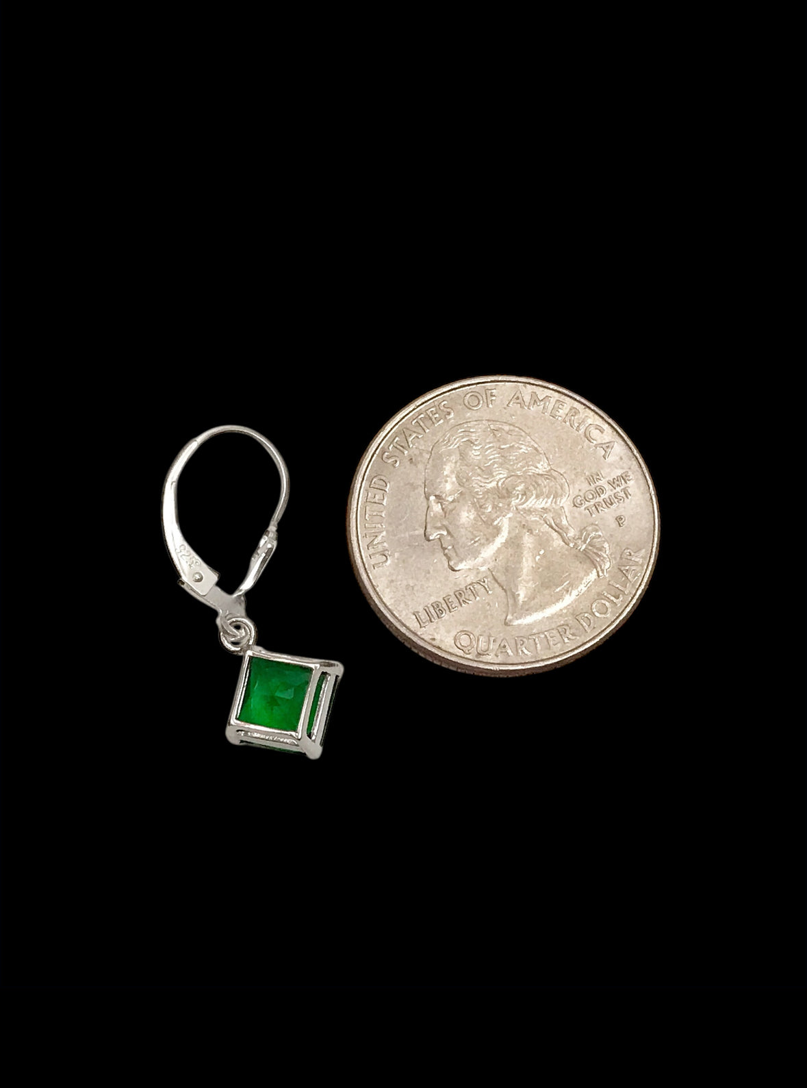 Emerald CZ Dangle Earrings