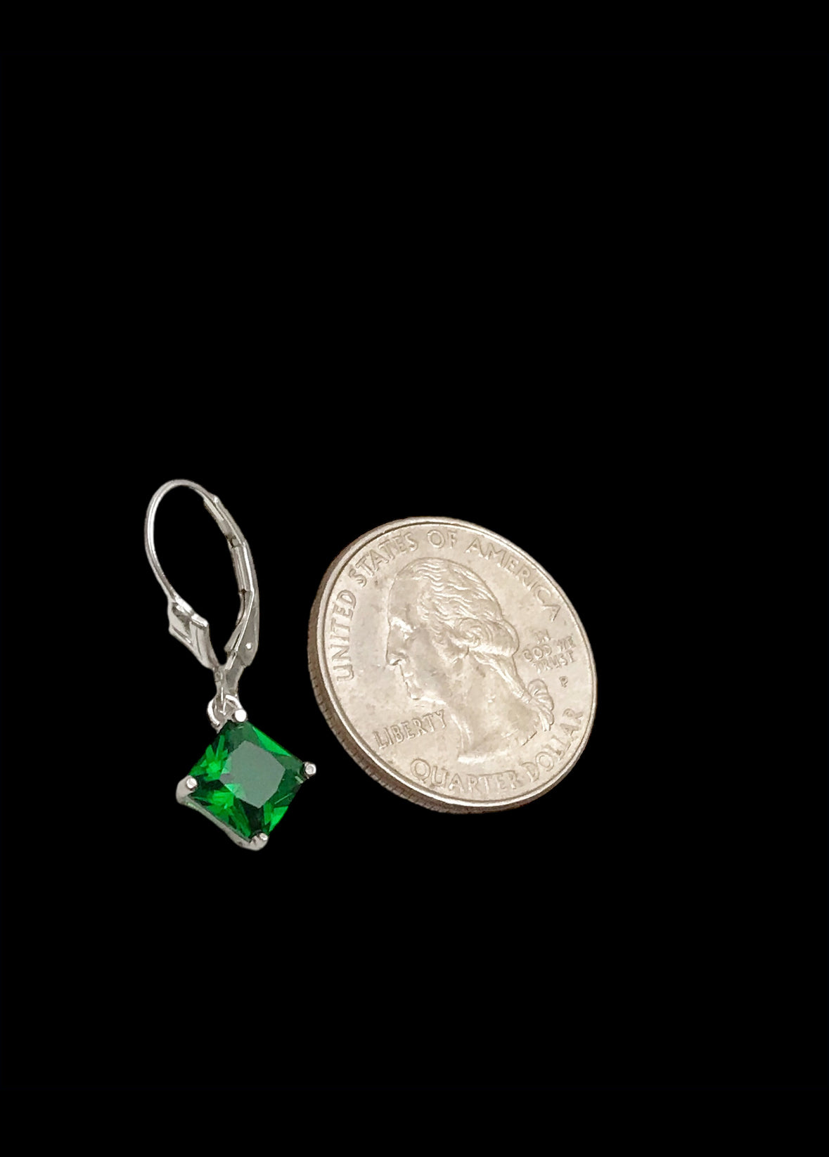Emerald CZ Dangle Earrings
