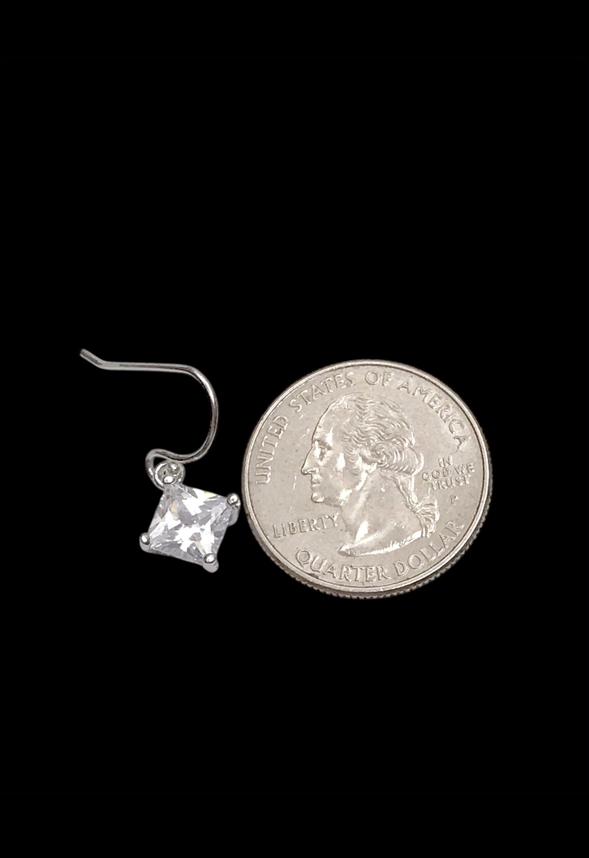 Princess CZ Dangle Earrings