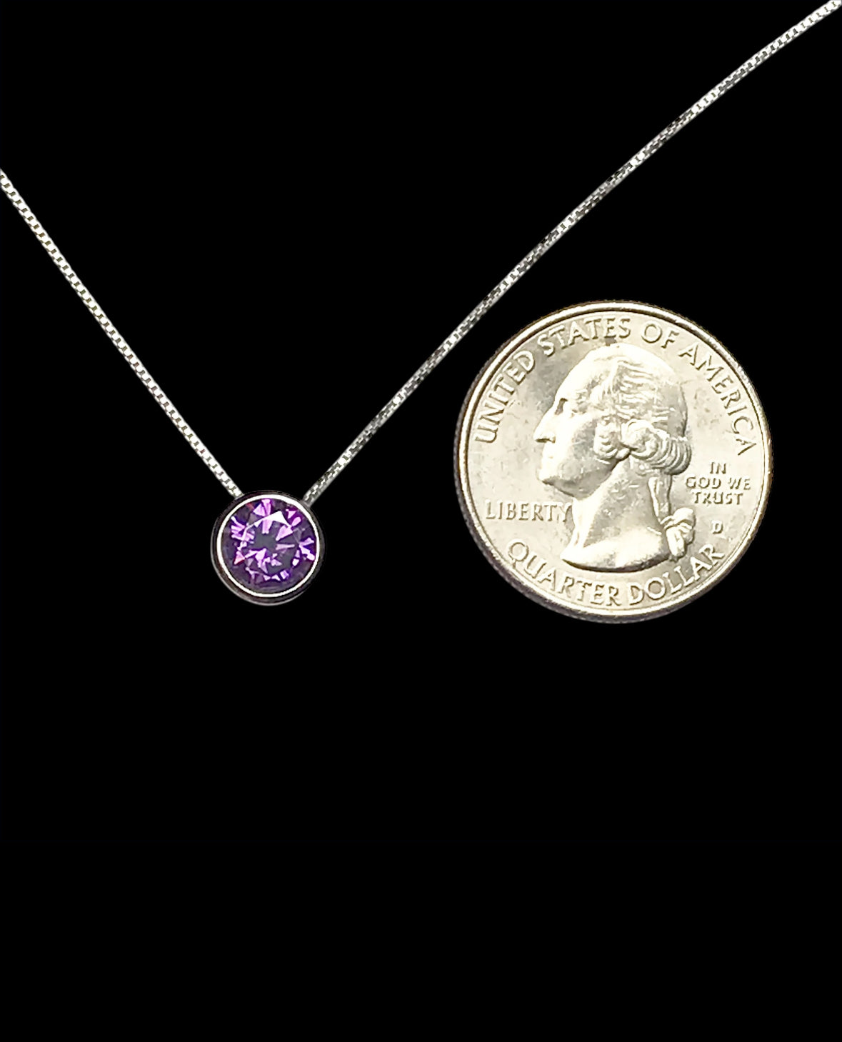 Amethyst CZ Floating Necklace