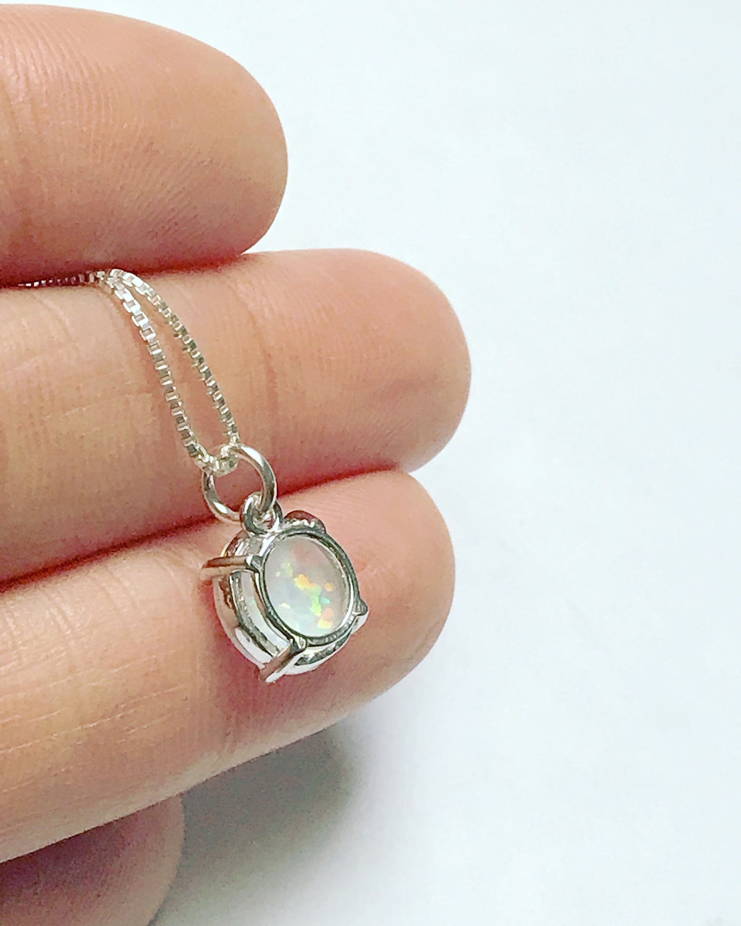 White Opal Round Necklace