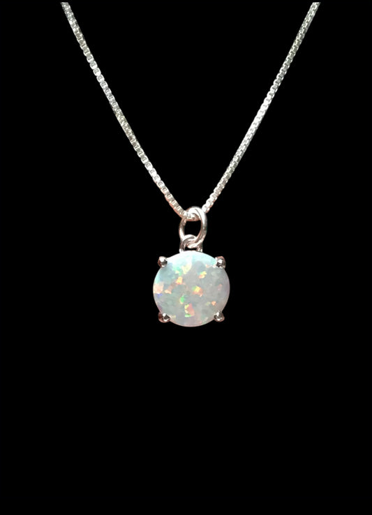 White Opal Round Necklace