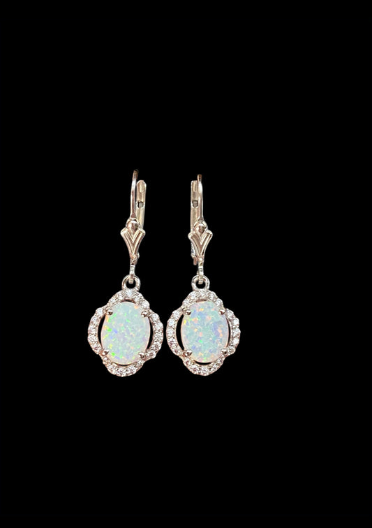 White Opal Earrings