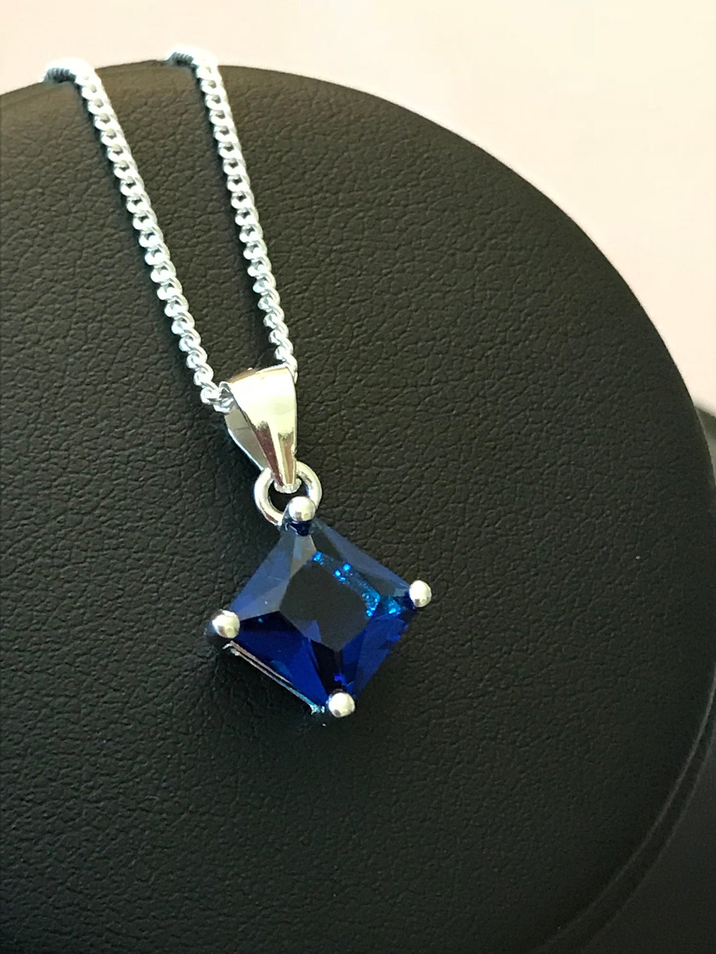 Blue Sapphire CZ Necklace