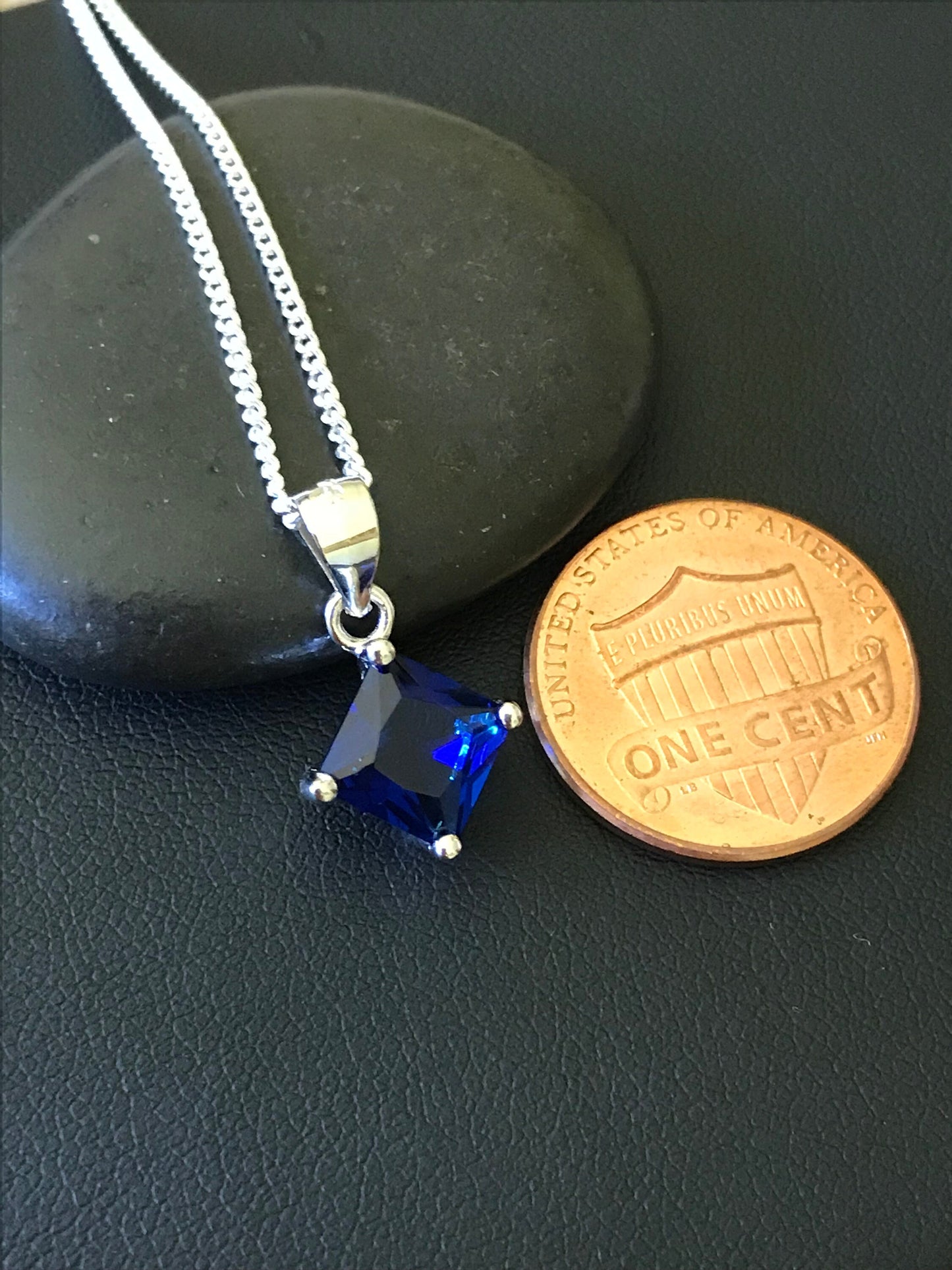 Blue Sapphire CZ Necklace