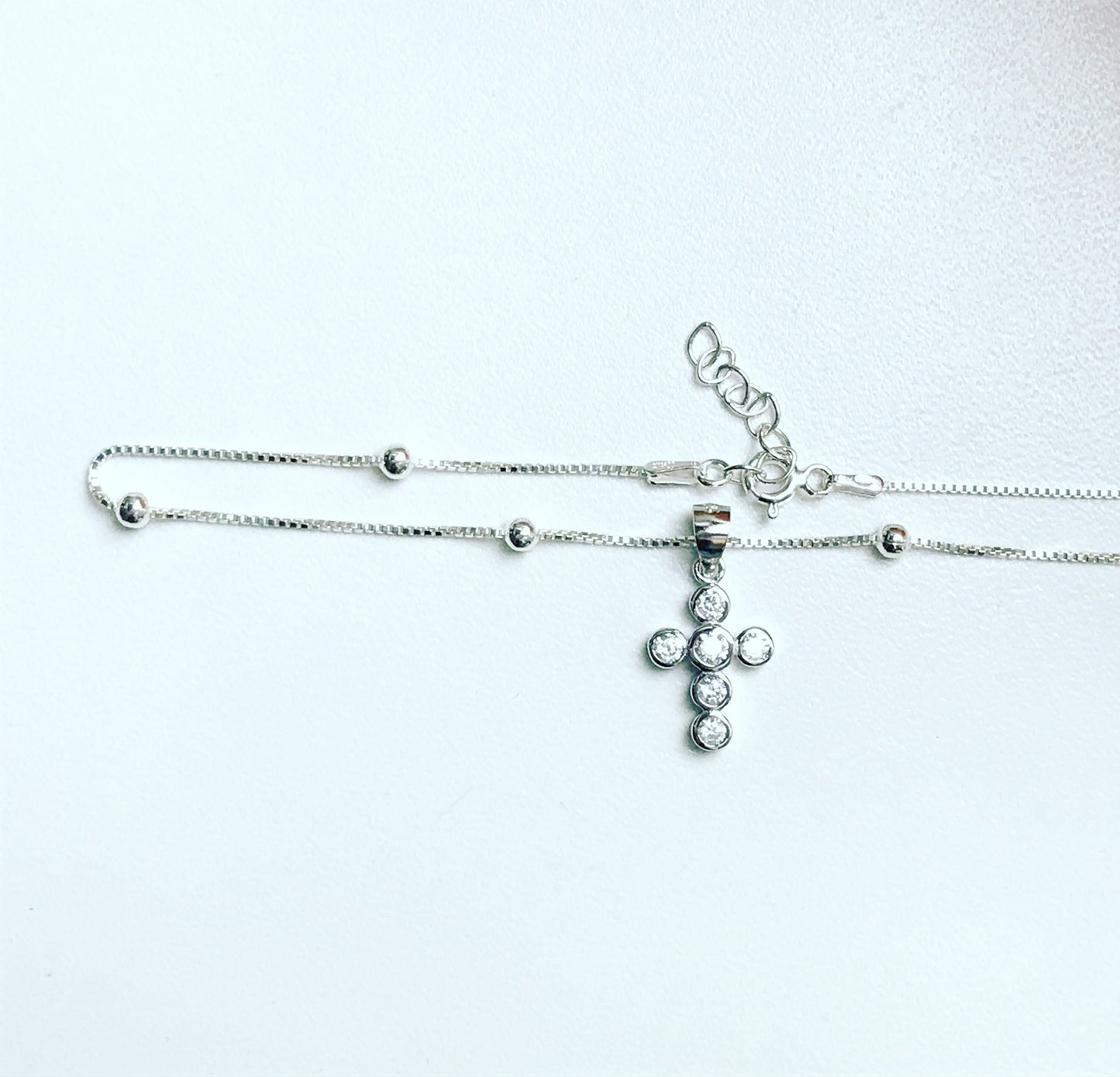CZ Cross Anklet