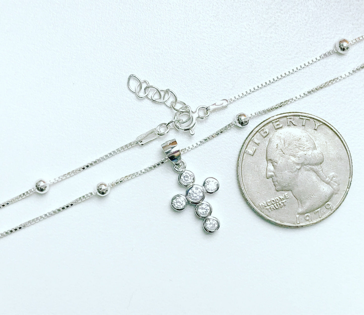 CZ Cross Anklet